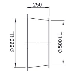 Helios DIF 500 Diffusor komplett, DN 500 auf DN 560, Länge 250mm... HELIOS-03556 4010184035565 (Abb. 1)