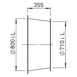 Helios Diffusor DIF 710 komplett, DN 710 auf DN 800, Länge 355mm... HELIOS-03567 4010184035671 (Abb. 1)