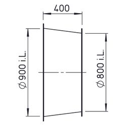 Helios DIF 800 Diffusor komplett, DN 800 auf DN 900, Länge 400mm... HELIOS-03568 4010184035688 (Abb. 1)