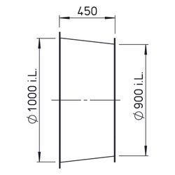 Helios DIF 900 Diffusor komplett, DN 900 auf DN 1000, Länge 450mm... HELIOS-03569 4010184035695 (Abb. 1)