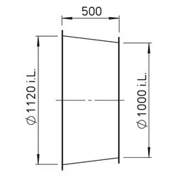 Helios DIF 1000 Diffusor komplett, DN 1000 auf DN 1120, Länge 500mm... HELIOS-03570 4010184035701 (Abb. 1)
