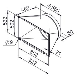 Helios ALB-ÜS 80/50 Übergangsstück symmetrisch für ALB EC 80/50 WW auf Rohranschluss DN 5... HELIOS-07618 4010184076186 (Abb. 1)