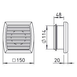 Helios ZLA 125 FB Fassadenblende zu ZLA 125 inkl. Insektenschutzgitter... HELIOS-04398 4010184043980 (Abb. 1)