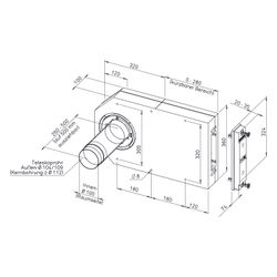 Helios ZRL 100 Rohbaupaket Laibung mit Teleskoprohr DN 100, Länge 260-500mm, inkl. 2 Putz... HELIOS-07459 4010184074595 (Abb. 1)
