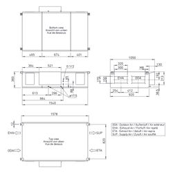Helios Lüftungsgerät AIR1 XC 500 L mit WRG Kreuzgegenstrom-WT, E-VHR, Decke, linke Ausfüh... HELIOS-04330 4010184043300 (Abb. 1)