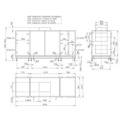 Helios Lüftungsgerät AIR1 XH 3500 mit WRG Kreuzgegenstrom-WT, stehend, horizontal, E-VHR,... HELIOS-04338 4010184043386 (Abb. 1)