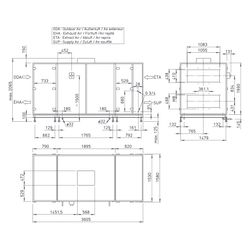 Helios Lüftungsgerät AIR1 XH 7000 mit WRG Kreuzgegenstrom-WT, stehend, horizontal, E-VHR,... HELIOS-04341 4010184043416 (Abb. 1)