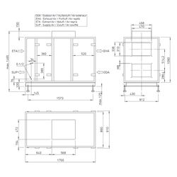 Helios Lüftungsgerät AIR1 RH 2000/SO mit WRG Rotations-WT, Sorption, stehend, horizontal,... HELIOS-04353 4010184043539 (Abb. 1)