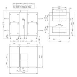 Helios Lüftungsgerät AIR1 RH 8000 mit WRG Rotations-WT, stehend, horizontal, max. 8.000m3... HELIOS-04348 4010184043485 (Abb. 1)