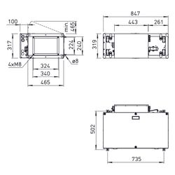 Helios Außenluft-Box ALB EC 30/20 EH mit E-Heizregister und Luftfilter rechteckig, 720m3/... HELIOS-06538 4010184065388 (Abb. 1)