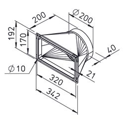 Helios Übergangsstück AIR1-ÜS XC 500 rechteckig-rund, mit Rohranschluss DN 200, für AIR1 ... HELIOS-04361 4010184043614 (Abb. 1)