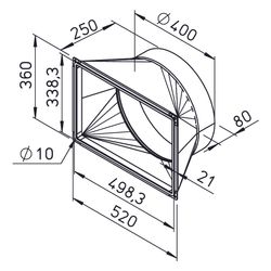 Helios Übergangsstück AIR1-ÜS XH 2500/RH 2000 rechteckig-rund, mit Rohranschluss DN 400, ... HELIOS-04368 4010184043683 (Abb. 1)