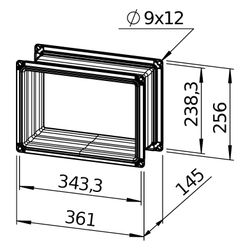 Helios Verbindungsstück AIR1-VS 31/21 flexibel rechteckig 363x145x258mm, mit Flanschen... HELIOS-04371 4010184043713 (Abb. 1)