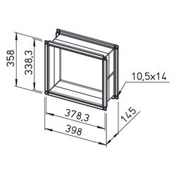 Helios Verbindungsstück AIR1-VS 35/31 flexibel rechteckig 396x145x356mm, mit Flanschen... HELIOS-04372 4010184043720 (Abb. 1)