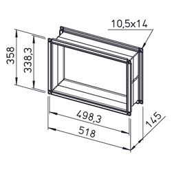 Helios Verbindungsstück AIR1-VS 47/31 flexibel rechteckig 516x145x356mm, mit Flanschen... HELIOS-04373 4010184043737 (Abb. 1)