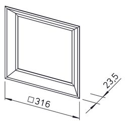 Helios ELS-VSR Versenkrahmen zur wandbündigen Installation des ELS Unterputz-Gehäuses... HELIOS-07322 4010184073222 (Abb. 1)
