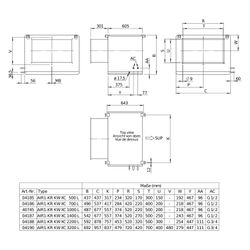 Helios Kühlregister Kaltwasser AIR1-KR KW XC 700 L, Anschluss links, RAL 7047... HELIOS-04186 4010184041863 (Abb. 1)