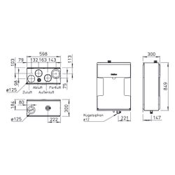 Helios KWL 170 W Lüftungsgerät R/L mit WRG, max. 183m3/h, 70W, 230V, EC-Motoren, Auto-Byp... HELIOS-40043 4010184400431 (Abb. 1)