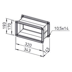 Helios Verbindungsstück AIR1-VS 30/15 flexibel rechteckig 338x145x188mm, mit Flanschen... HELIOS-07400 4010184074007 (Abb. 1)