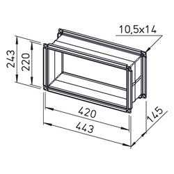 Helios Verbindungsstück AIR1-VS 40/20 flexibel rechteckig 440x145x240mm, mit Flanschen... HELIOS-07403 4010184074038 (Abb. 1)