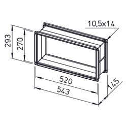 Helios Verbindungsstück AIR1-VS 50/25 flexibel rechteckig 538x145x288mm, mit Flanschen... HELIOS-07404 4010184074045 (Abb. 1)