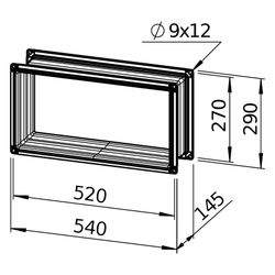 Helios Verbindungsstück AIR1-VS 50/25 flexibel rechteckig 538x145x288mm, mit Flanschen... HELIOS-07404 4010184074045 (Abb. 1)