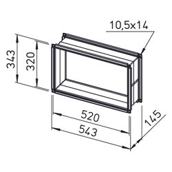 Helios Verbindungsstück AIR1-VS 50/30 flexibel rechteckig 538x145x388mm, mit Flanschen... HELIOS-07407 4010184074076 (Abb. 1)