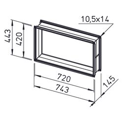 Helios Verbindungsstück AIR1-VS 70/40 flexibel rechteckig 738x145x438mm, mit Flanschen... HELIOS-07408 4010184074083 (Abb. 1)