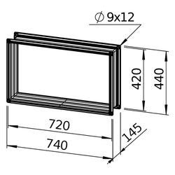 Helios Verbindungsstück AIR1-VS 70/40 flexibel rechteckig 738x145x438mm, mit Flanschen... HELIOS-07408 4010184074083 (Abb. 1)
