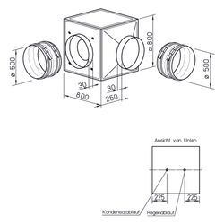 Helios GBD EC 500 A T120 Gigabox EC inkl. Formstück und flexiblen Manschetten DN 500, 3-P... HELIOS-06477 4010184064770 (Abb. 1)