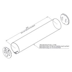 Helios KWL 45-160 WH-L Wandeinbauhülse DN 160, Länge 800mm... HELIOS-09320 4010184093206 (Abb. 1)