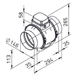 Helios MV EC 150 Multivent-Rohrventilator EC 1-PH 230V regelbar, 600m3/h, 68W, DN 150... HELIOS-09307 4010184093077 (Abb. 1)
