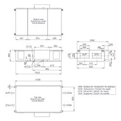 Helios Lüftungsgerät AIR1 XC 500 R mit WRG Kreuzgegenstrom-WT, E-VHR, Decke, rechte Ausfü... HELIOS-40115 4010184401155 (Abb. 1)