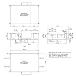 Helios Lüftungsgerät AIR1 XC 700 R mit WRG Kreuzgegenstrom-WT, E-VHR, Decke, rechte Ausfü... HELIOS-40116 4010184401162 (Abb. 1)
