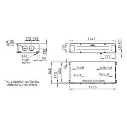 Helios KWL 220 D R Decken-Lüftungsgerät rechts m. WRG, 100W, max. 216m3/h, 230V, EC-Motor... HELIOS-40057 4010184400578 (Abb. 1)