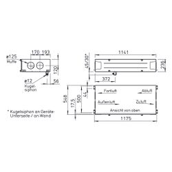 Helios KWL 220 D L Decken-Lüftungsgerät links mit WRG, 100W, max. 216m3/h, 230V, EC-Motor... HELIOS-40058 4010184400585 (Abb. 1)