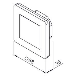 Helios KWL-BE Touch bl Bedienelement Touchdisplay 2,3", UP-Version, Schwarz... HELIOS-20244 4010184202448 (Abb. 1)