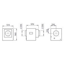 Helios HygroBox KWL HBX 500 EH R Zuluft rechts, Elektro-Vorheizung, 500m3/h, 2,8kW, 230V... HELIOS-40192 4010184401926 (Abb. 1)