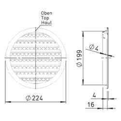 Helios FGR 200 Fassadengitter rund DN 200, Aluminium... HELIOS-40199 4010184401995 (Abb. 1)