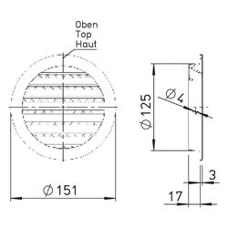 Helios FGR 125 Fassadengitter rund DN 125, Aluminium... HELIOS-40197 4010184401971 (Abb. 1)