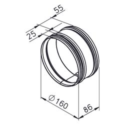 Helios Rohrverbinder RVBD 160 L, mit Dichtung, für Anschluss von Lüftungsrohren/IsoPipe-R... HELIOS-40164 4010184401643 (Abb. 1)