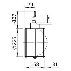 Helios Rohrverschlussklappe RVMD 225/24V, motorisch, 24V, Luftdichtheitsklasse 4, federrü... HELIOS-40245 4010184402459 (Abb. 1)