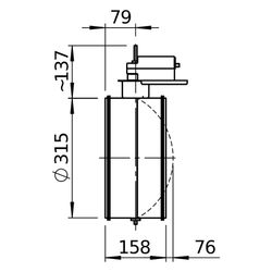 Helios Rohrverschlussklappe RVMD 315/24V, motorisch, 24V, Luftdichtheitsklasse 4, federrü... HELIOS-40247 4010184402473 (Abb. 1)