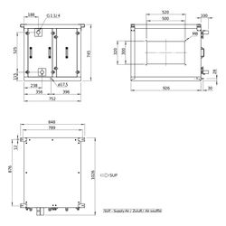 Helios Kühlregister Kaltwasser AIR1-KR KW XVP 2500 R, Anschluss rechts, RAL 7047... HELIOS-40500 4010184405009 (Abb. 1)