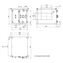 Helios Kühlregister Kaltwasser AIR1-KR KW XVP 2500 L, Anschluss links, RAL 7047... HELIOS-40499 4010184404996 (Abb. 1)