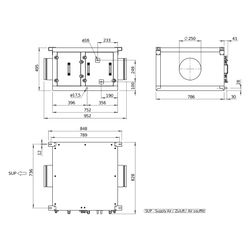 Helios Direktverdampfer AIR1-CO DX XVP 850 L als Change-over-Register, Anschluss links... HELIOS-40478 4010184404781 (Abb. 1)