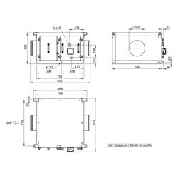 Helios Direktverdampfer AIR1-CO DX XVP 850 L als Change-over-Register, Anschluss links... HELIOS-40478 4010184404781 (Abb. 1)