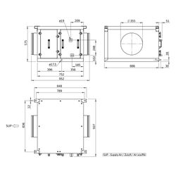 Helios Direktverdampfer AIR1-CO DX XVP 1800 L als Change-over-Register, Anschluss links... HELIOS-40494 4010184404941 (Abb. 1)