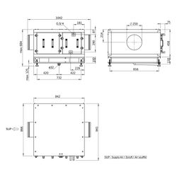 Helios Kühlregister Kaltwasser AIR1-KR KW XHP 1000 L, Anschluss links, RAL 7047... HELIOS-40563 4010184405634 (Abb. 1)