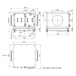 Helios Kühlregister Kaltwasser AIR1-KR KW XHP 2500 L, Anschluss links, RAL 7047... HELIOS-40587 4010184405870 (Abb. 1)
